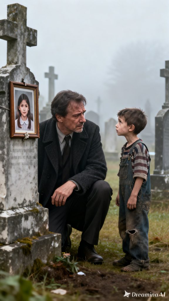 A Grieving Father Stood at His Wife’s Grave When a Homeless Boy Looked ...