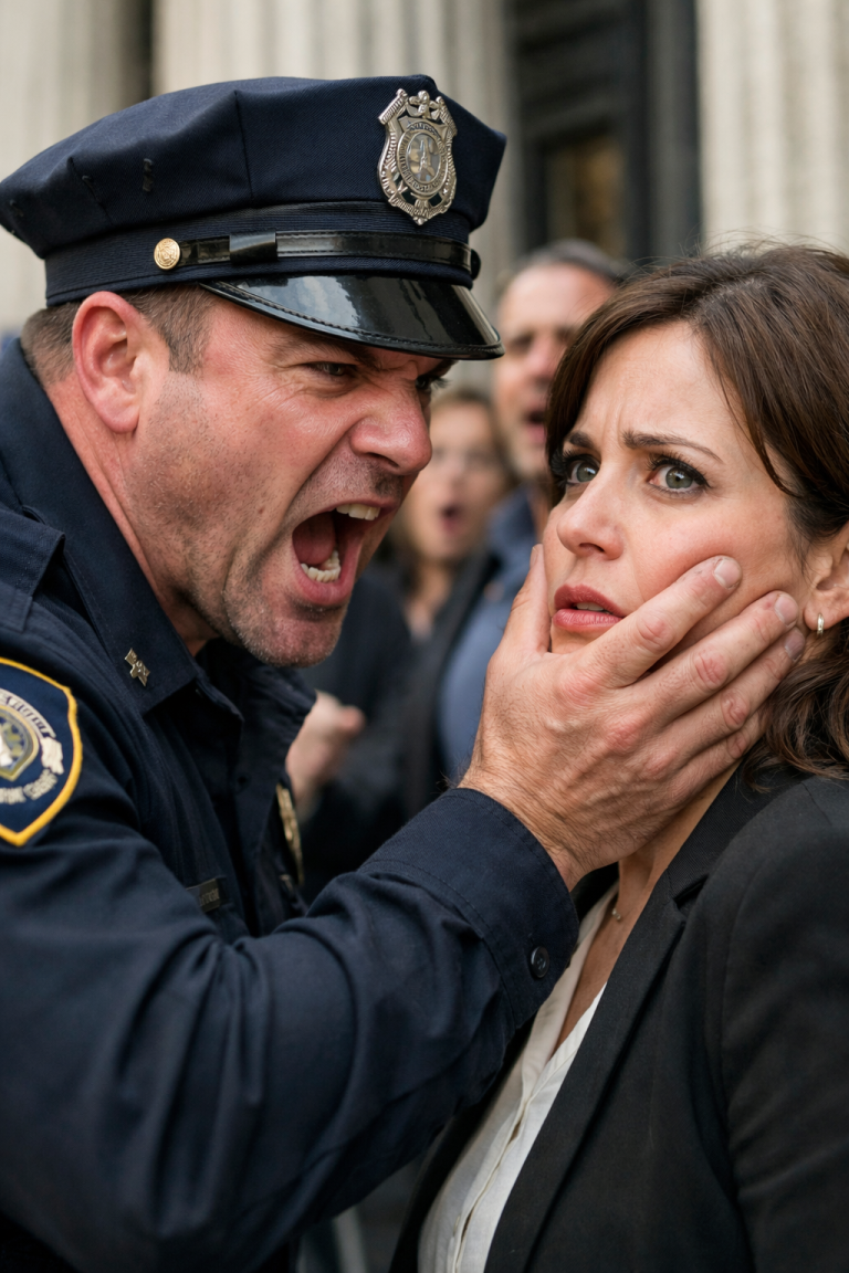“YOU CAN’T PARK HERE!” — the POLICE OFFICER shouted… not knowing he was ...